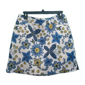 Womens Skort Golf Blue Floral Activewear Travel Sz 8
